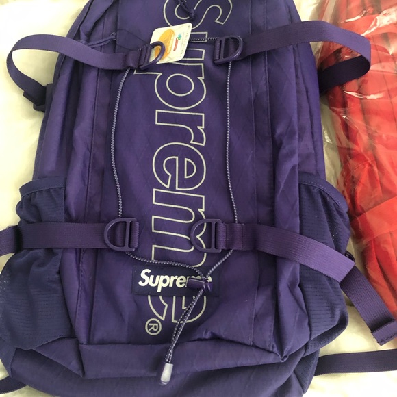 supreme backpack purple